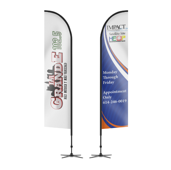 [PFV-000420] Banderas de plumas personalizadas 12' x 2.5' (1 Lado, Polo de Bandera)
